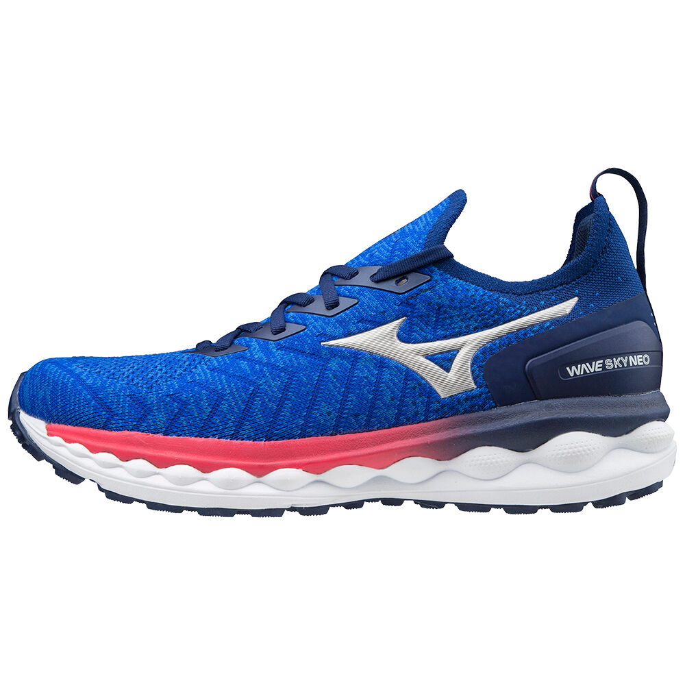 Zapatillas Running Mizuno Wave Sky Neo Hombre Azules/Plateadas/Rosas España VYXM-69213